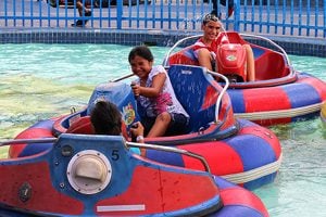 Guests on Bumper Boats