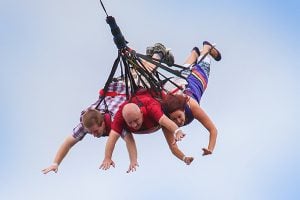 Triple flyer on Skycoaster