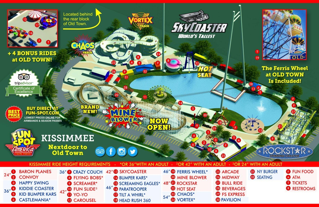 Kissimmee Theme Park Map Fun Spot Kissimmee Map