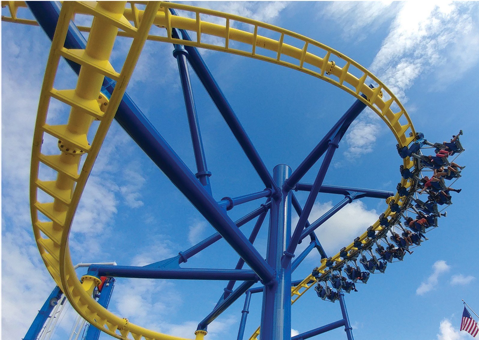 Guests on Freedom Flyer roller coaster