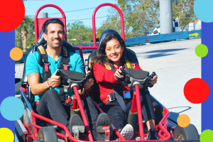 Guests on go-kart