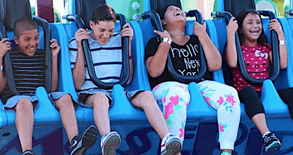 Kids laughing while on Fun Spot ride