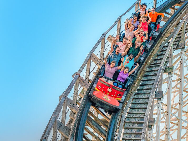 Argentina tourist enjoying roller coaster at Fun Spot