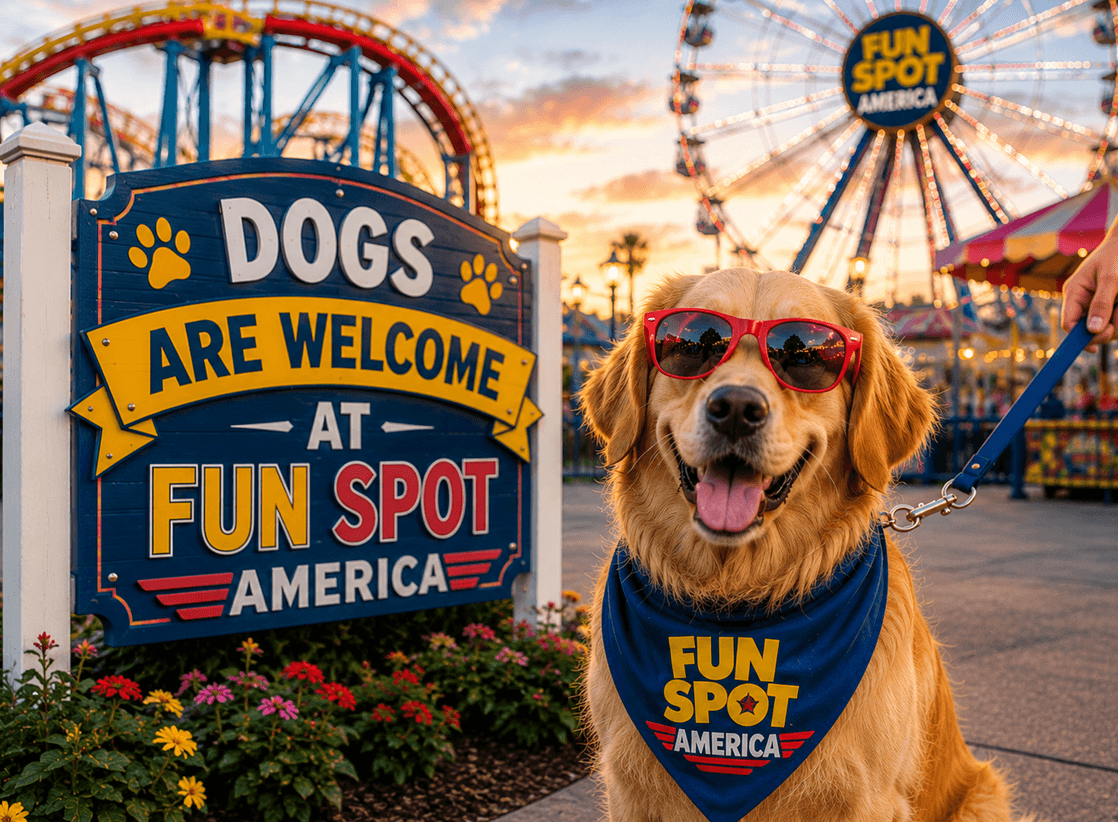 dogs at theme park